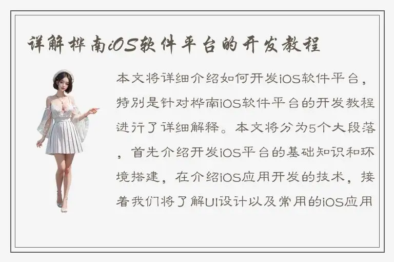 详解桦南iOS软件平台的开发教程
