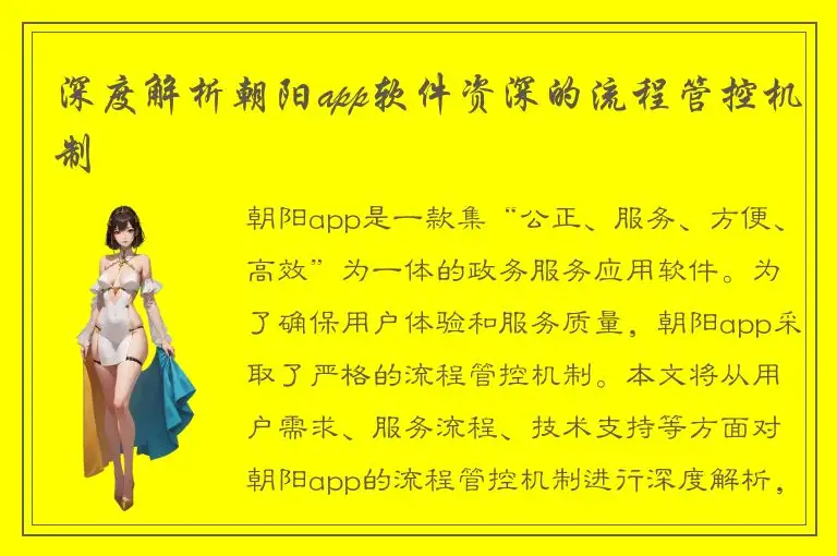 深度解析朝阳app软件资深的流程管控机制