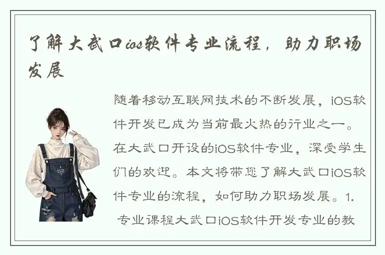 了解大武口ios软件专业流程，助力职场发展
