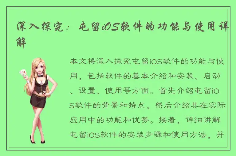 深入探究：屯留iOS软件的功能与使用详解