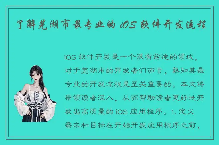 了解芜湖市最专业的 iOS 软件开发流程