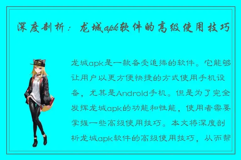 深度剖析：龙城apk软件的高级使用技巧