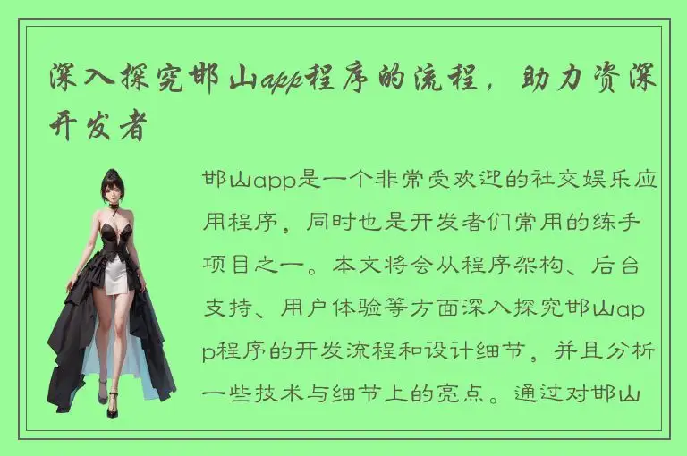 深入探究邯山app程序的流程，助力资深开发者
