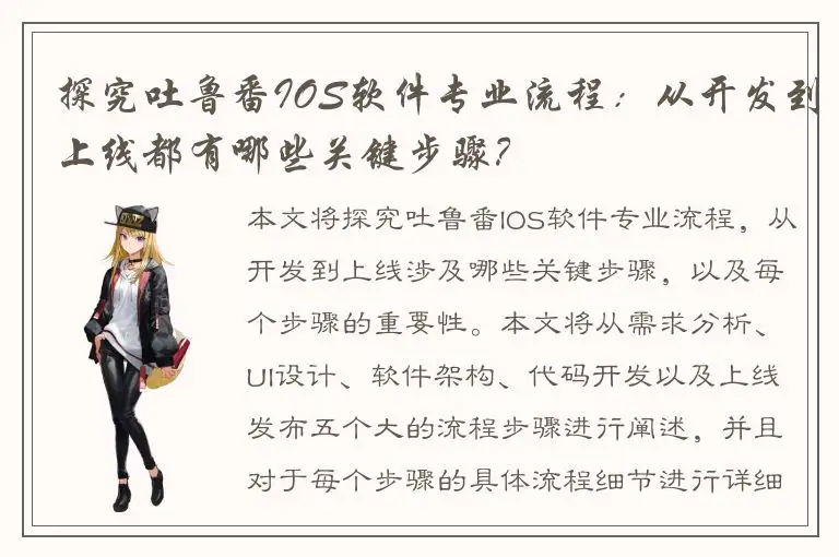 探究吐鲁番IOS软件专业流程：从开发到上线都有哪些关键步骤？
