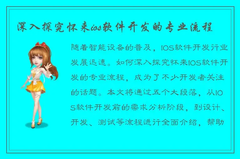 深入探究怀来ios软件开发的专业流程