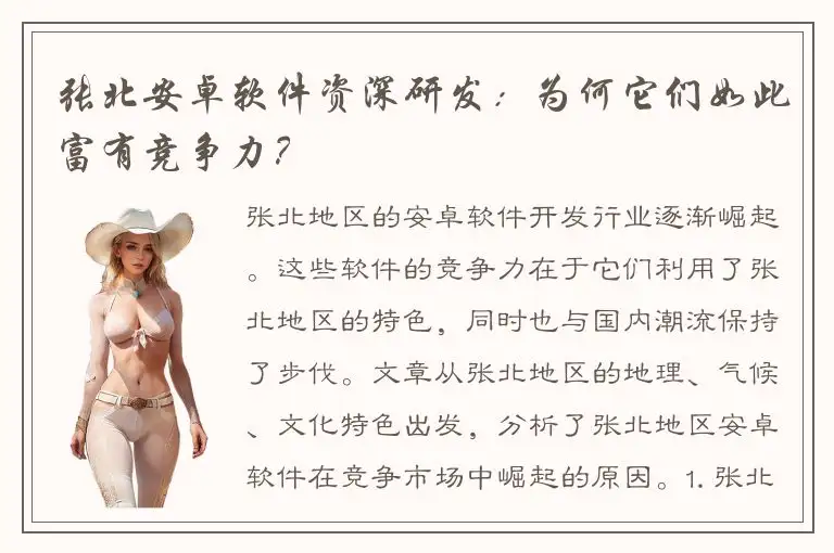 张北安卓软件资深研发：为何它们如此富有竞争力？