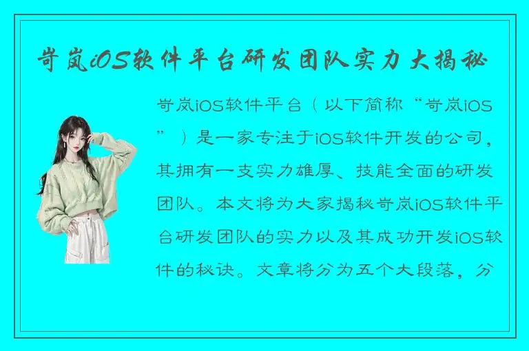 岢岚iOS软件平台研发团队实力大揭秘