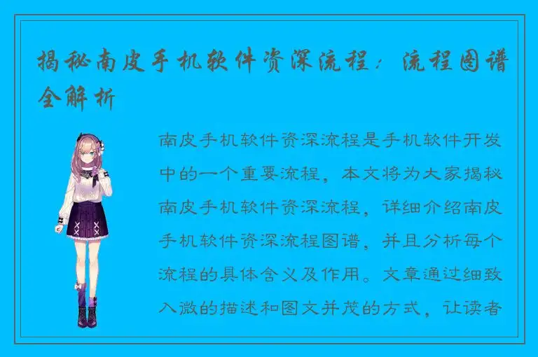 揭秘南皮手机软件资深流程：流程图谱全解析