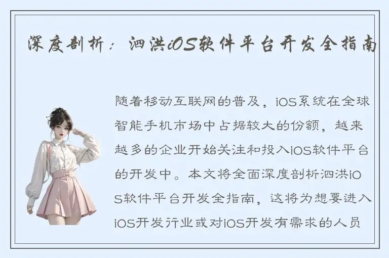 深度剖析：泗洪iOS软件平台开发全指南
