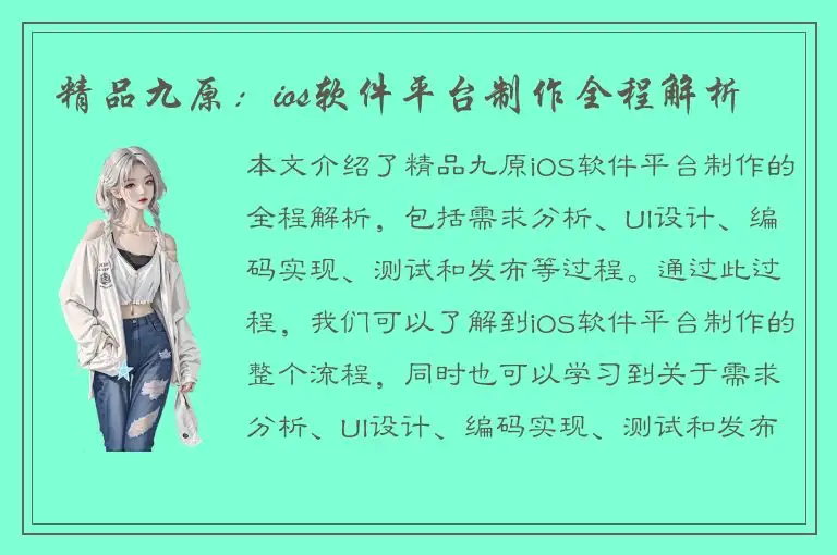 精品九原：ios软件平台制作全程解析