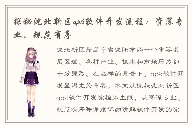 探秘沈北新区apk软件开发流程：资深专业、规范有序