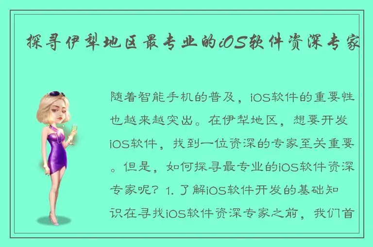 探寻伊犁地区最专业的iOS软件资深专家