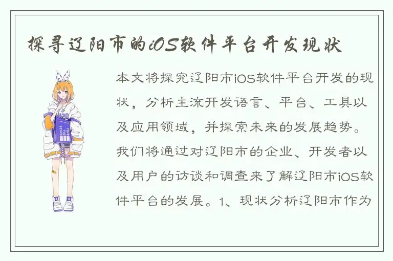 探寻辽阳市的iOS软件平台开发现状