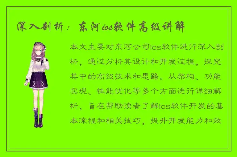 深入剖析：东河ios软件高级讲解