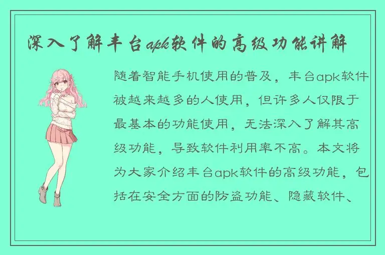 深入了解丰台apk软件的高级功能讲解