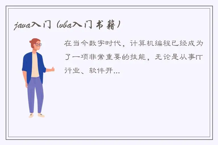 java入门 (vba入门书籍)