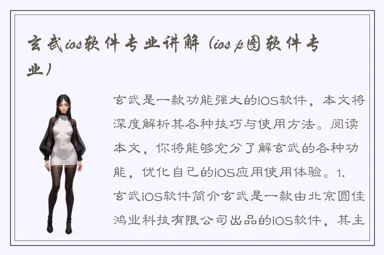玄武ios软件专业讲解 (ios p图软件专业)