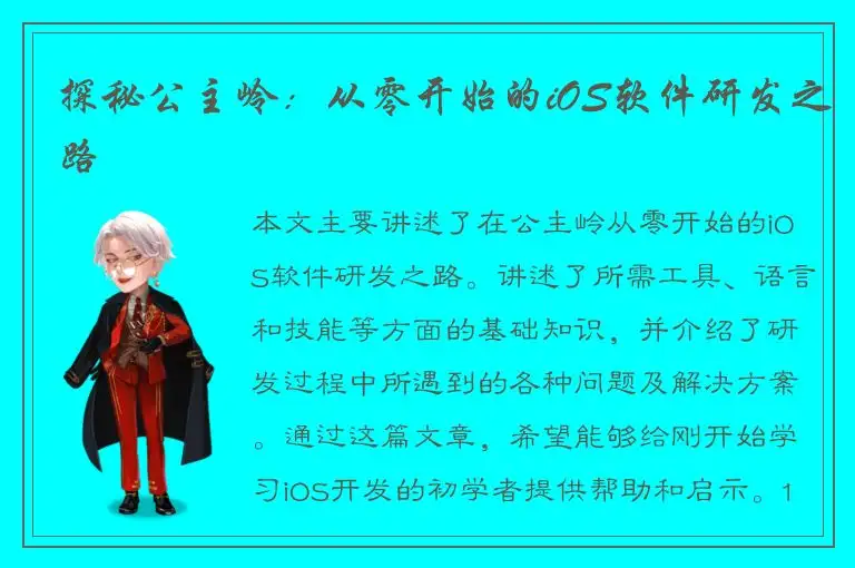 探秘公主岭：从零开始的iOS软件研发之路