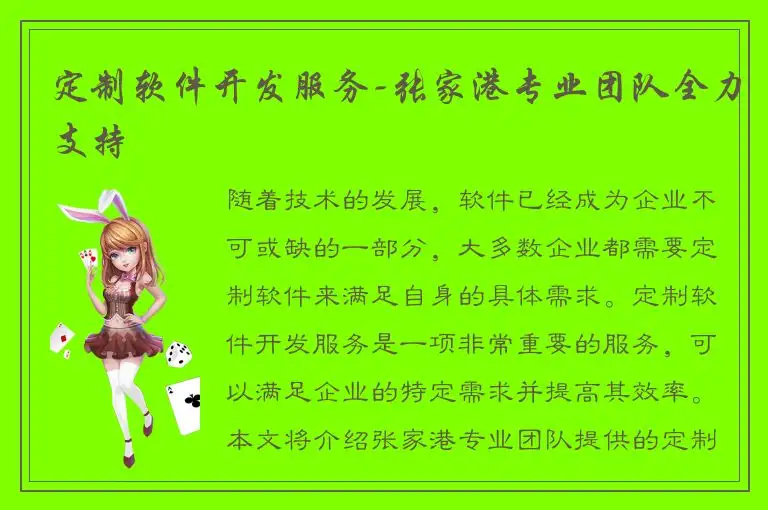 定制软件开发服务-张家港专业团队全力支持