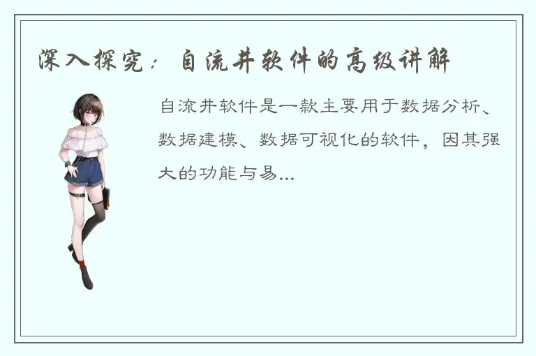 深入探究：自流井软件的高级讲解