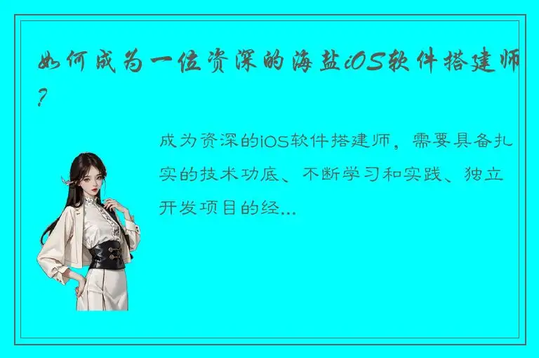 如何成为一位资深的海盐iOS软件搭建师？