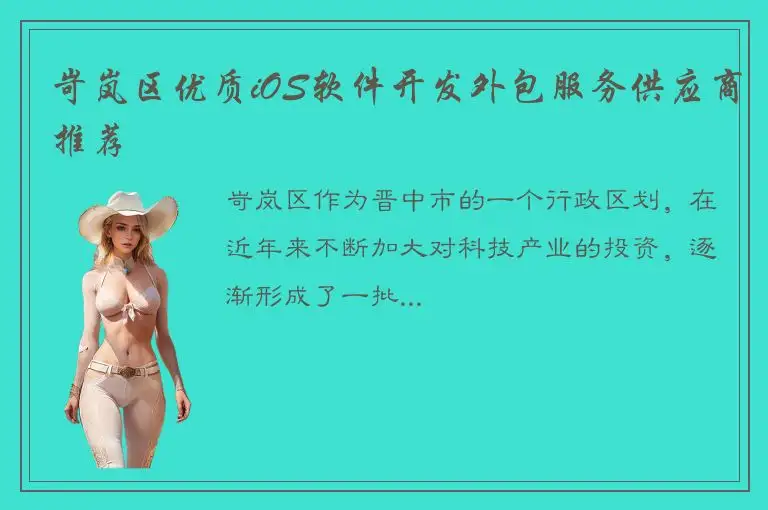 岢岚区优质iOS软件开发外包服务供应商推荐